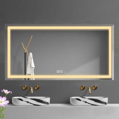 Round Glass Mirror Intelligent Backlit Wall LED Bathroom Mirror for Hotel Decorations