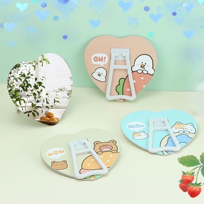 Mini Round Cosmetic Mirror for Everyday Adjustable Circle Dressing Pocket Makeup Mirror