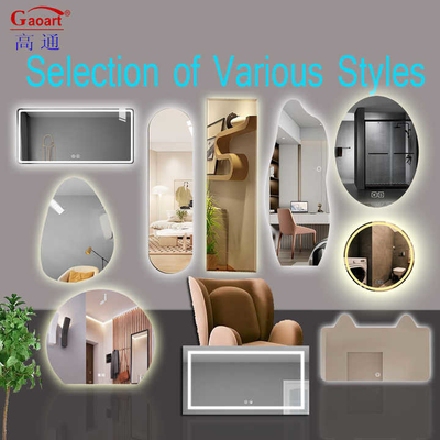 Smart Led Touch Switch Bathroom Mirror with Antifog Function and Modern Glass Mirror