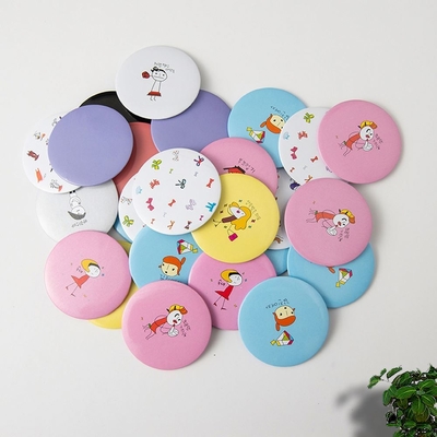 Portable Vanity Cosmetic Mirror Small Round Compact Light for Every Day