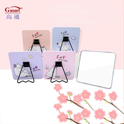 Travel Standing Cute Stand Top Make Up Cosmetic Table with Metal and Glass Mirror