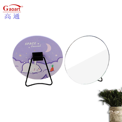 Travel Standing Cute Stand Top Make Up Cosmetic Table with Metal and Glass Mirror