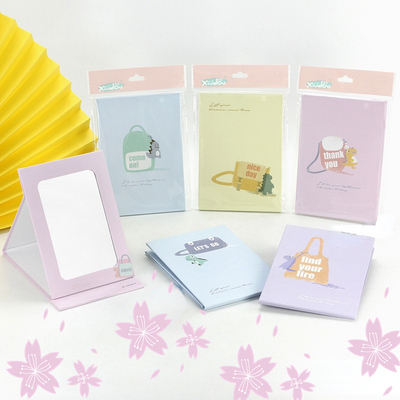 Extra Logo Vanity Travel Cosmetic Heart Shaped Makeup Mirror with Coated Paper