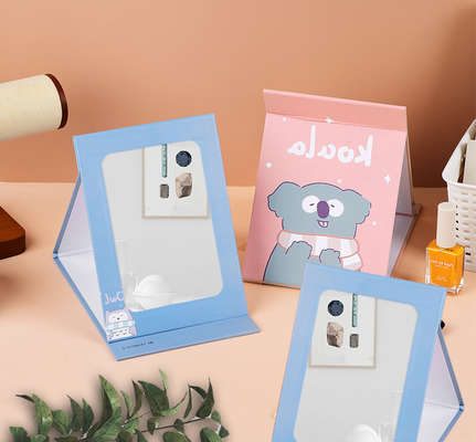 Foldable Vanity Make Up Cute Heart Shaped Cosmetic Makeup Small With Extra LOGO Yes Mirror