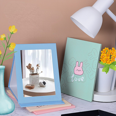 Foldable Heart Shaped Makeup Travel Vanity Mirror Paper Bag Packing for Easy Cosmetic