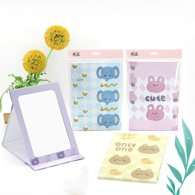 Foldable Heart Shaped Makeup Travel Vanity Mirror Paper Bag Packing for Easy Cosmetic