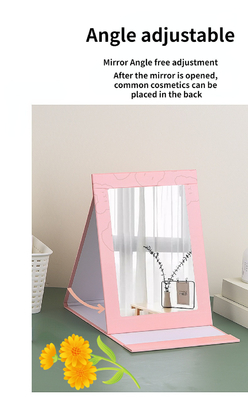 Foldable Heart Shaped Makeup Travel Vanity Mirror Paper Bag Packing for Easy Cosmetic