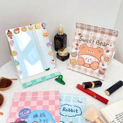 Extra LOGO Yes Heart Shaped Travel Cosmetic Small With Logo Mirror For Easy Touch-Ups