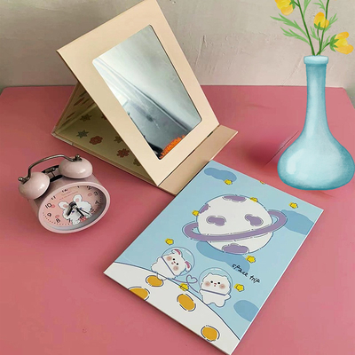 Coated Paper and Glass Mirror The Ideal Combination for a Cute Folding Makeup Mirror