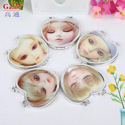 Every day Fashion Design Style Small Folding Heart Shaped Cosmetic Fold Vanity Mirror