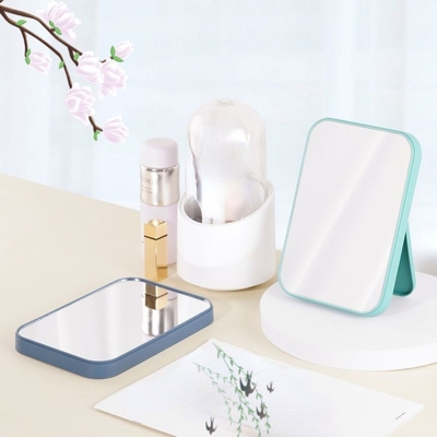 Portable Mini Circle Lady Leather Petit Miroir Wall Hanging With Logo Small Square Mirror Fashion Design