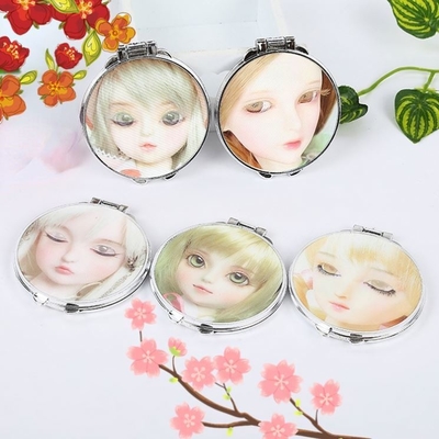 Compact Circle Cosmetic Petit Miroir Round Light Little Mirror with Plastic Glass Mirror