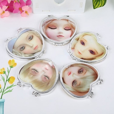 Compact Circle Cosmetic Petit Miroir Round Light Little Mirror with Plastic Glass Mirror
