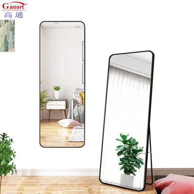 Customized Size Modern Stylish Ornate Floor Standing Oval Full Length Mirror with Stand