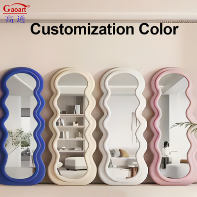MDF Glass Mirror Customized Frame Width Dressing Room Hotel Art Deco Wall Mount Personalized Long Mirror