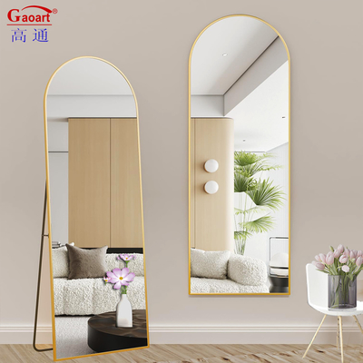 White Frame Wall Mirror Floor Length Metal Bath Dressing Mirror for Home Decoration