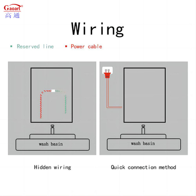 4mm Ultra Thin Wall mounted Smart backlit bathroom mirror with Screen Touch Switch