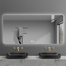 4mm Waterproof LED Bathroom Mirror with Touch Screen Switch and Silver Mirror