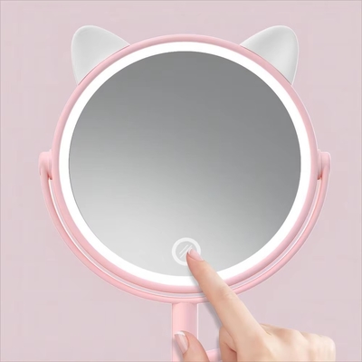 6 Inches Simple Makeup Mirror with Adjustable Angle and Convenient Built in Tray