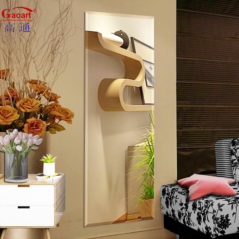 Adhesive Wavy Full Length Half Round Bedroom Wall Mirror for Modern Home Decor Design