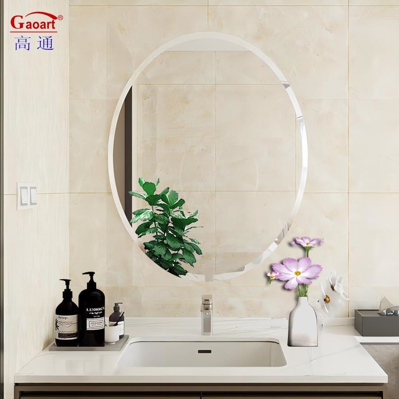 Bathroom Oval Hair Salon Wall Mirror with Custom Modern Design and Free Standing Style