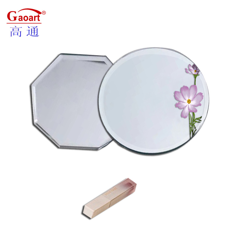 Home Decor Adhesive Wavy Full Length Frameless Glass Mirror for Living Room 80cm Round