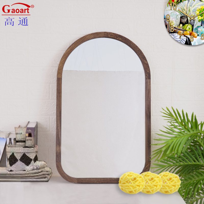 Modern Arch Full Length Antique Sticker With Wood Frame Mirror for Bathroom Decor