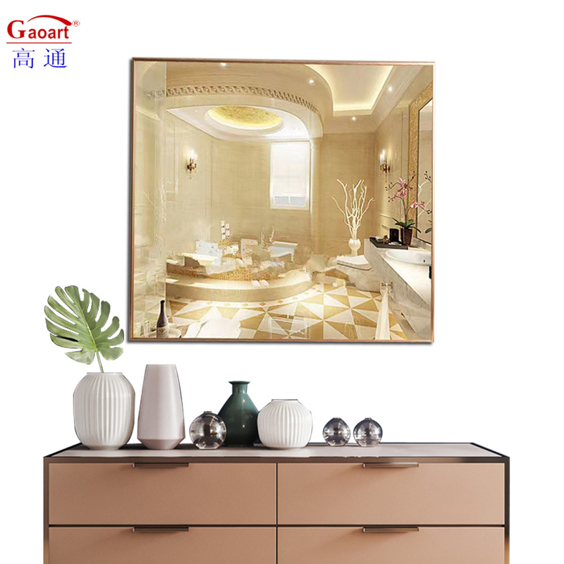 Stylish Bathroom Decoration Fashion Frame Metal Wall Mirror with Large Gold Frame