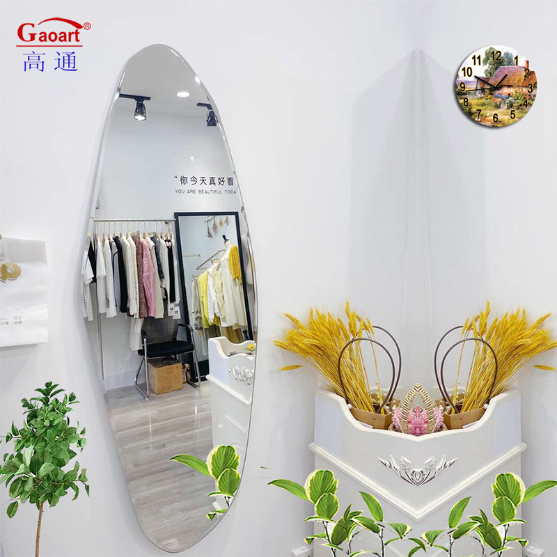 Full Unbreakable Glass Mirror Modern Design Style for Wall Mounted Home Bathroom Decor