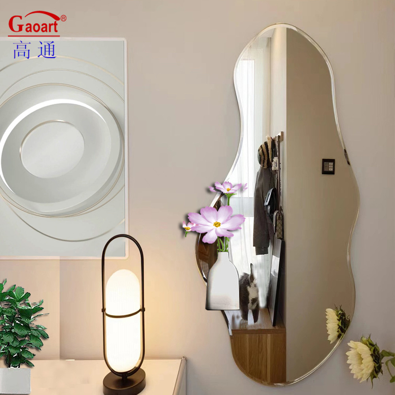 Modern Glass Magic Gold Decorative Unbreakable Bath Wall Hanging Mirror for Every Day