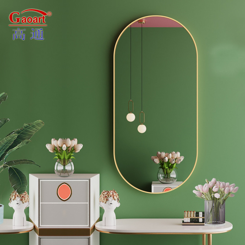 European Style Aluminium Alloy Frame Wall Mirror for Home Decorative Stick Art Framed