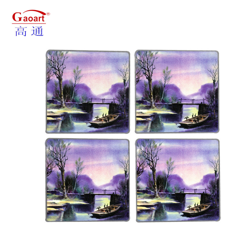 Square Tempered Glass Bread Float Cutting Board with Smooth Surface and Wine Glass Coaster