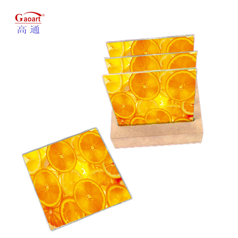 Customized Color Cutting Board Square Shape with Smooth Surface and Wine Glass Coaster