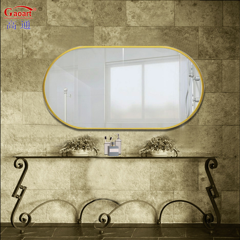 Framed Wall-Mounted Stick Dressing Bath Metal Mirror for Every Day in European Style
