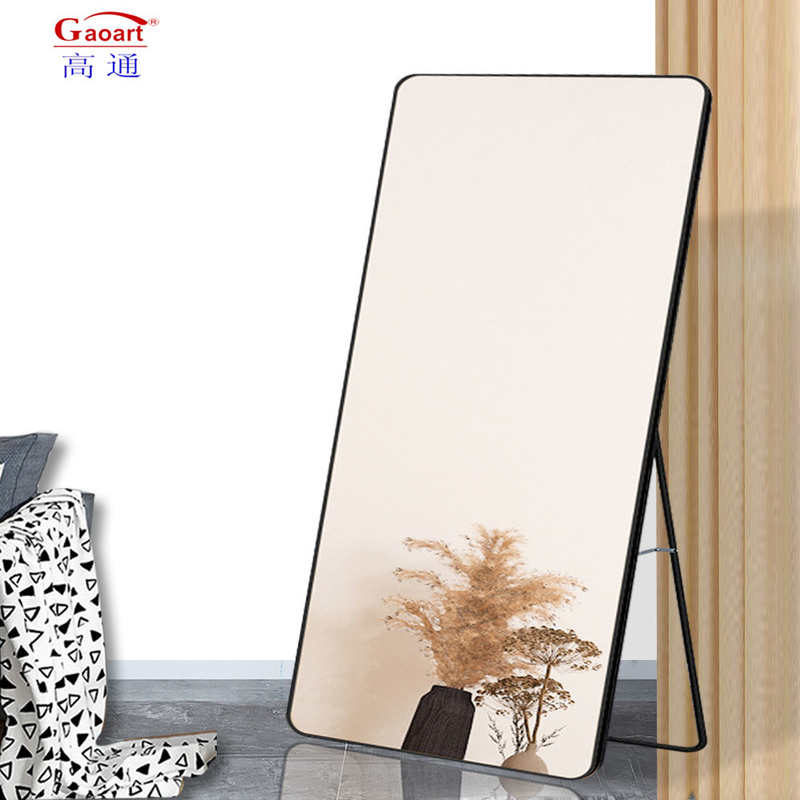 Fashion Bathroom Furniture Full Length Beveled Sticker Mirror with Customized Size