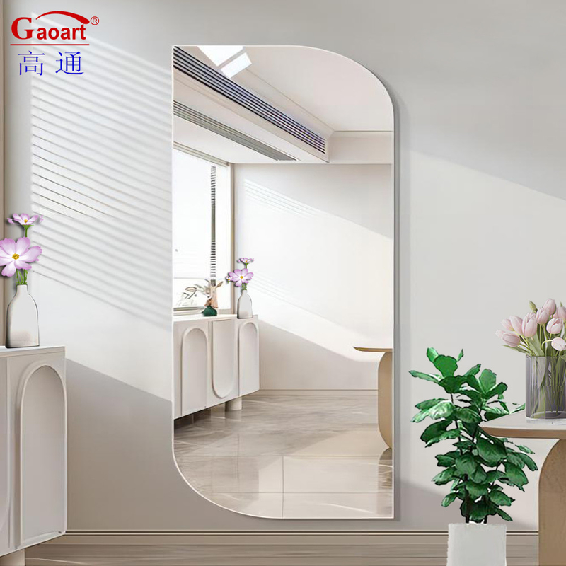 Home Full Body Float Glass Dress Design Length Led Light Beveled Wall Hanging Decoration Mirror