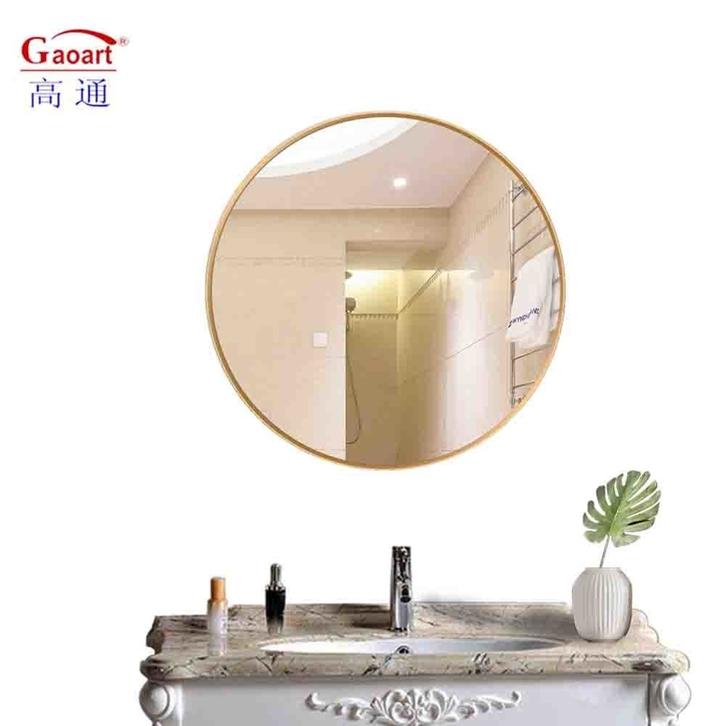 Customized Size Gold Frame Glass Mirror for Modern Iron Bathroom Bedroom Decoration