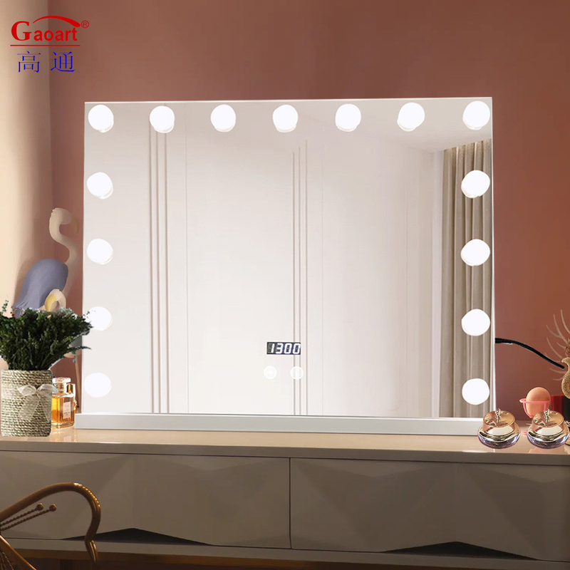 Custom House Decor Fashion Design Style Chrome LED Makeup Vanity with Light Bulb Mirror