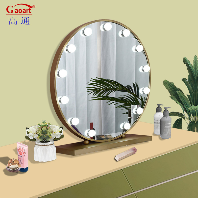 Home Decor Vanity Hollywood Mirror with LED Lights Custom Round Oval Design in Chrome