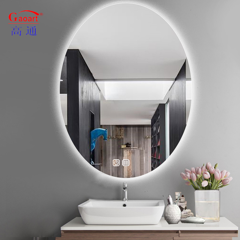 Smart Glass Round Design LED Mirror for Hotel Room Full Light Up Bedroom Decoration Wall