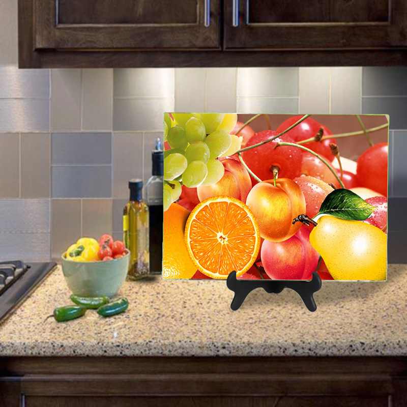 Cut Blank Bread Clear Smooth Surface Custom Glass Chopping Blocks for Kitchen White