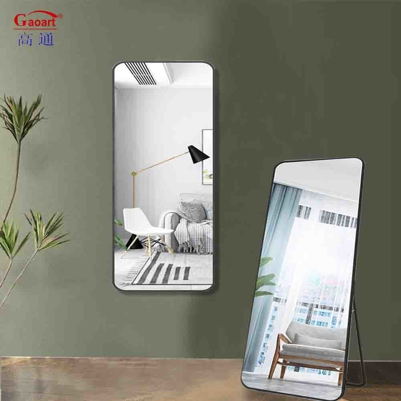 Modern Stylish Large Gold Up Arch Full Length Decor With Stand Mirror for Living Room