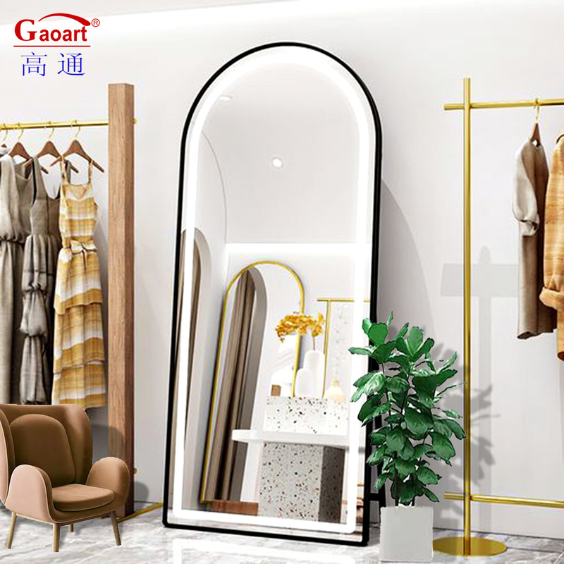 Aluminum Alloy Frame Glass Mirror for Luxury Salon Livingroom Hotel Bedroom Decoration