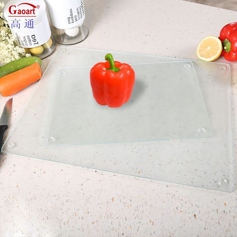 Good Selling Custom Size Cheese Tempered Glass Cutting Board with Unbreakable Design