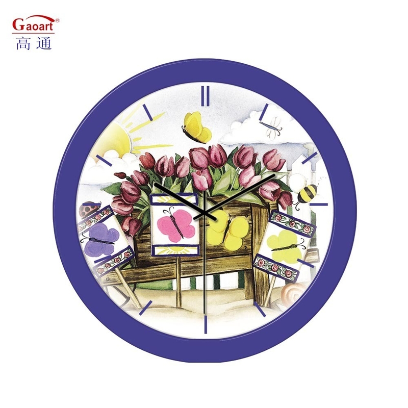 Needle Display Type Large 12inch Customized Size Wall Clock for Home Glass Decoration