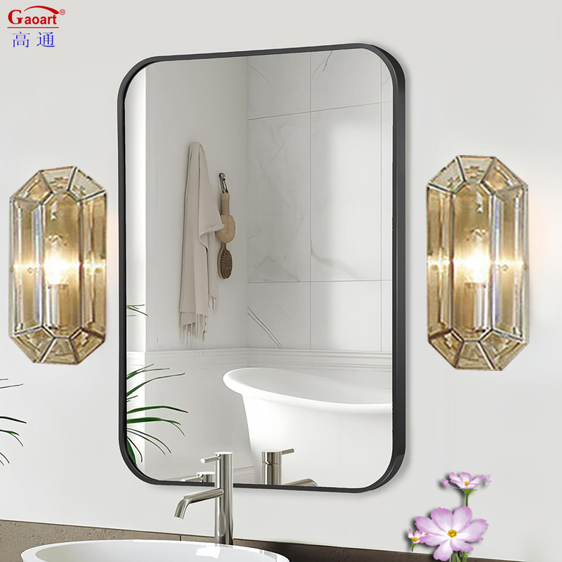 Top Fashion Aluminium Frame Stick Dressing Gold Huge Wall Mirror with Customized Size