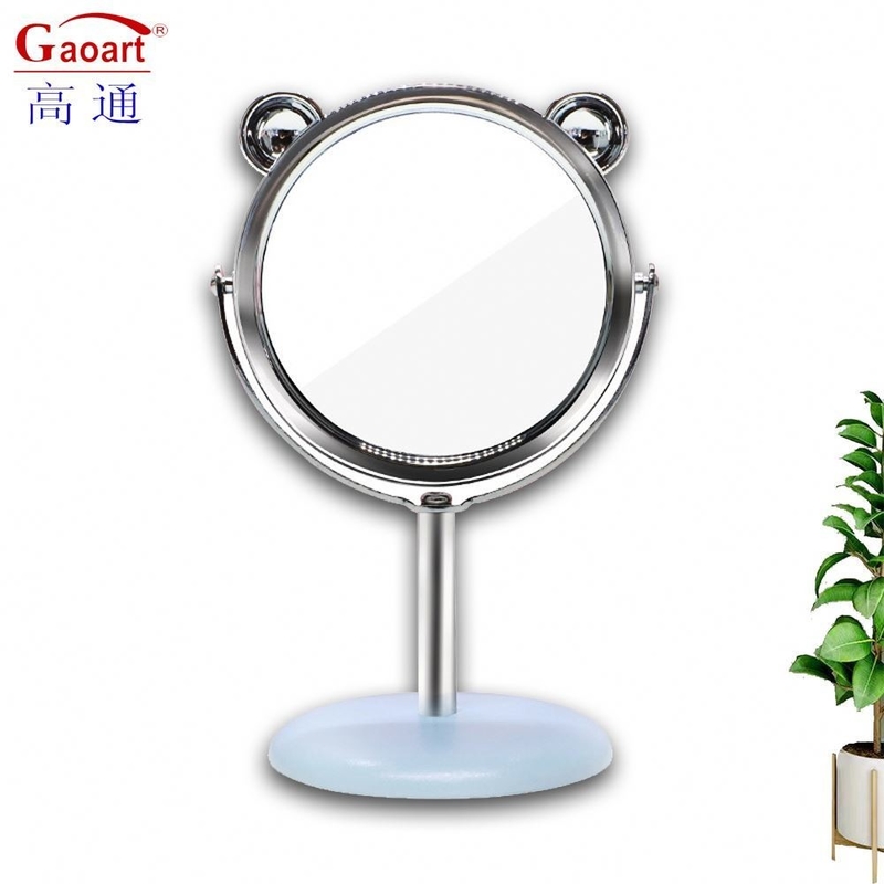 Customized Plastic and Glass Mirror Mini Portable Vanity Circle Dressing House Decor