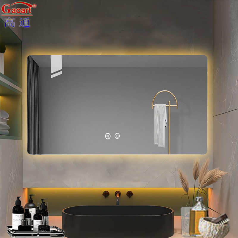 Smart Bath Glass Home Decor Wall with LED Mirror Modern Design and Anti-Fog Function