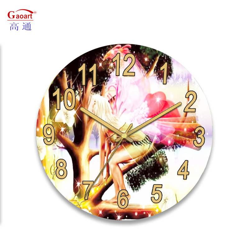 Separates Modern Mantel Home Decor Wall Bedroom Clock for Sublimation Glass Decoration