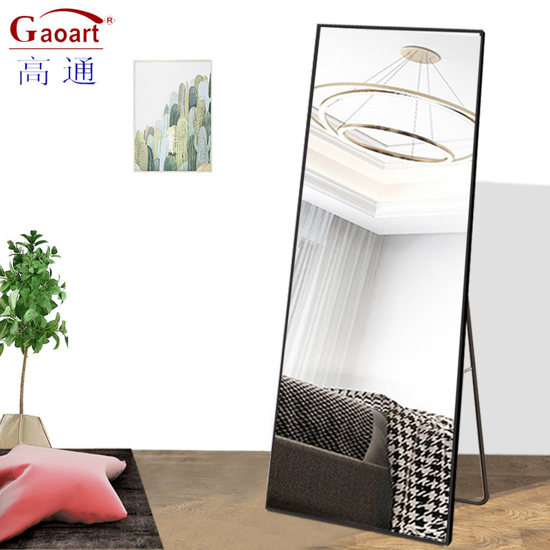 Full Length Gold Floor Standing Led Mirror for Customized Size and Wall Decor Needs